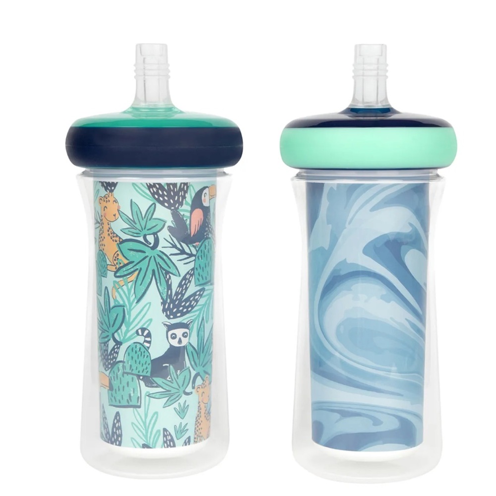 The First Years - Insulated Straw Cup - Pack of 2 - Blue 9oz. 12m+